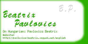 beatrix pavlovics business card